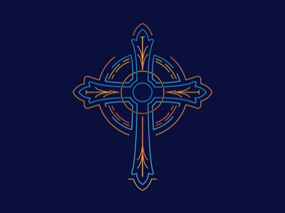 Easter Colors Cross Big