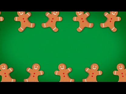 Christmas Cartoon Gingerbread Man Green Motion Loop 02