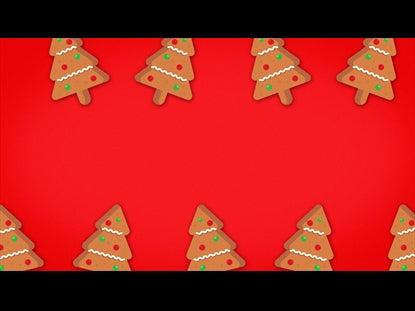 Christmas Cartoon Gingerbread Tree Red Motion Loop 02