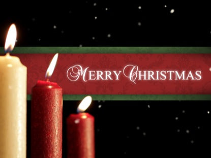 Merry Christmas Candles Snow