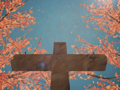 Digital Autumn Forest Cross