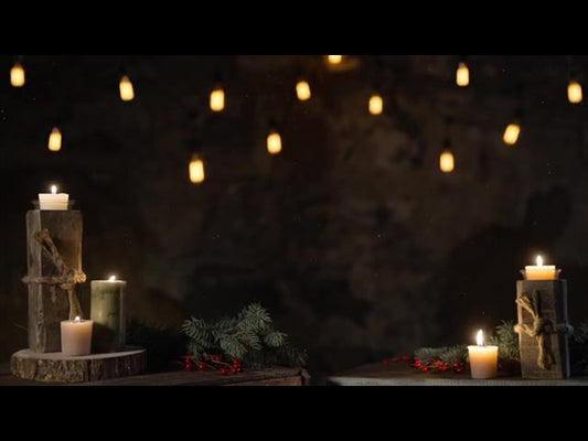 Rustic Christmas Wood Candles