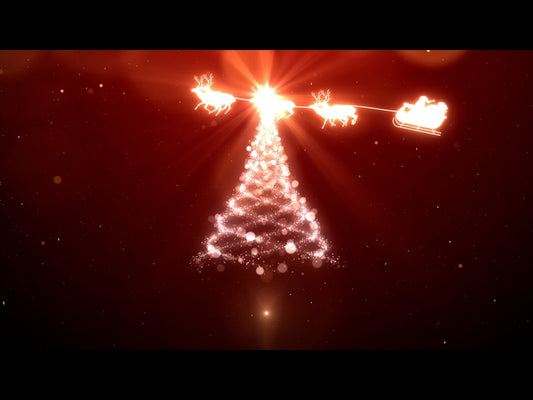 Christmas Motion Background: Reindeer And Christmas Tree With Lights
