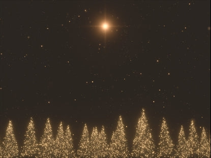 Christmas Gold Pine Trees Wide