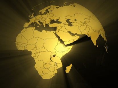 Globe With Borders Gold Shine