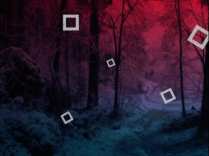 Blue Pink Winter Forest Path Squares