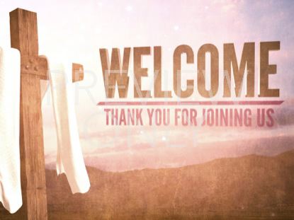 Easter Cross White Fabric Welcome
