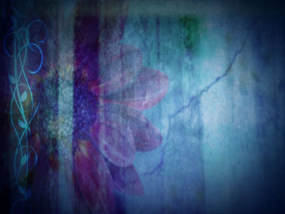 Blue Flower And Vines