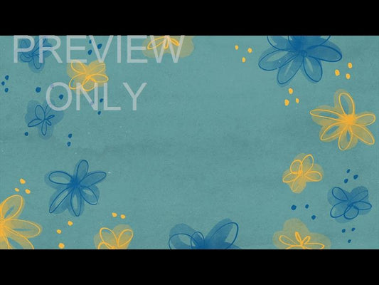 Blue Yellow Floral Still
