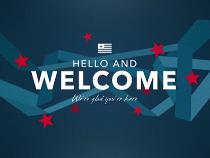 Patriotic Ribbons Hello And Welcome
