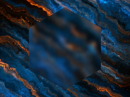 Sand Stream Teal Gold Hexagon