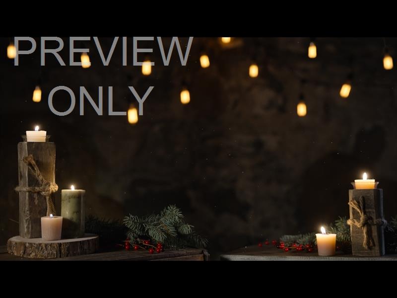Rustic Christmas Wood Candles Still
