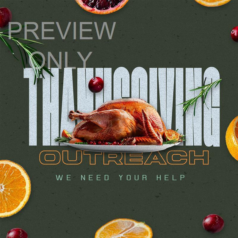 Thanksgiving Food Drive - Help Our Community Social Graphic Title
