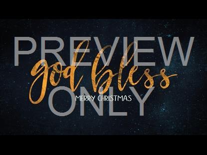 Christmas Gold God Bless Graphic