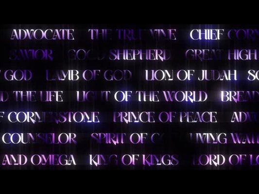 Lttrs Names Of Jesus Purple Wall