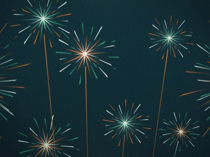 Illustrated Fireworks Green