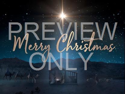 Starry Night Nativity Merry Christmas Still