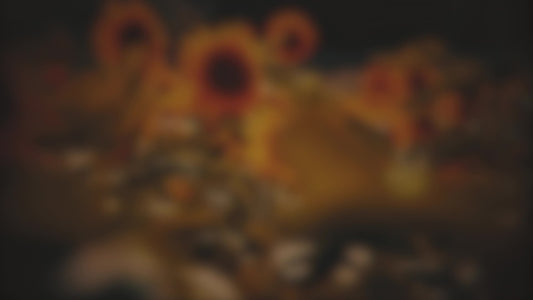 Vintage Sunflowers Stalks Blur