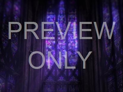 Towering Stained Glass Windows Purple Closeup