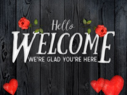 Wooden Valentine Welcome Motion