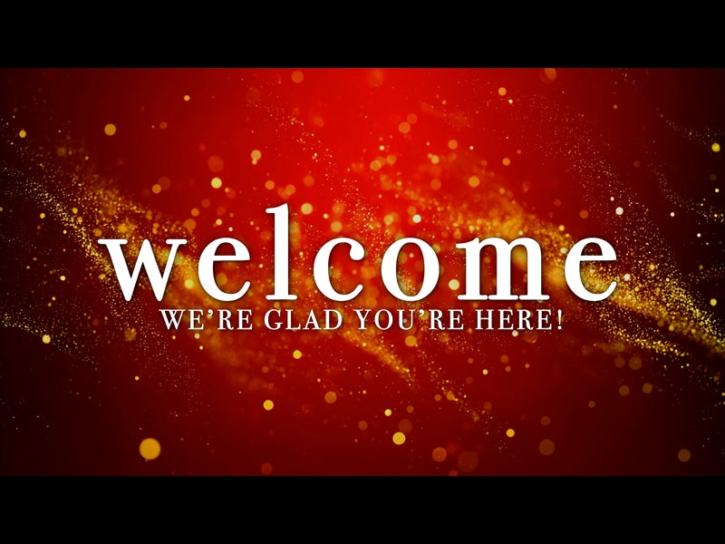Golden Red Particles Welcome Loop