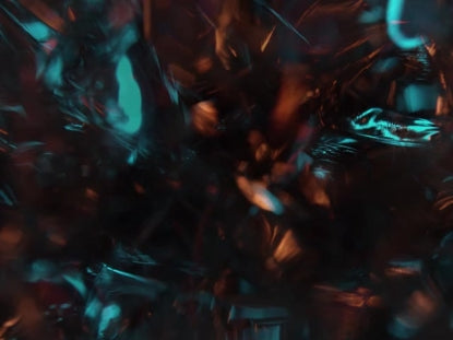 Sculpted Glass Teal Orange Bright