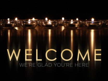 Reflective Candles Welcome