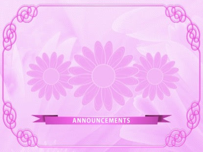 Pink Floral Announcements