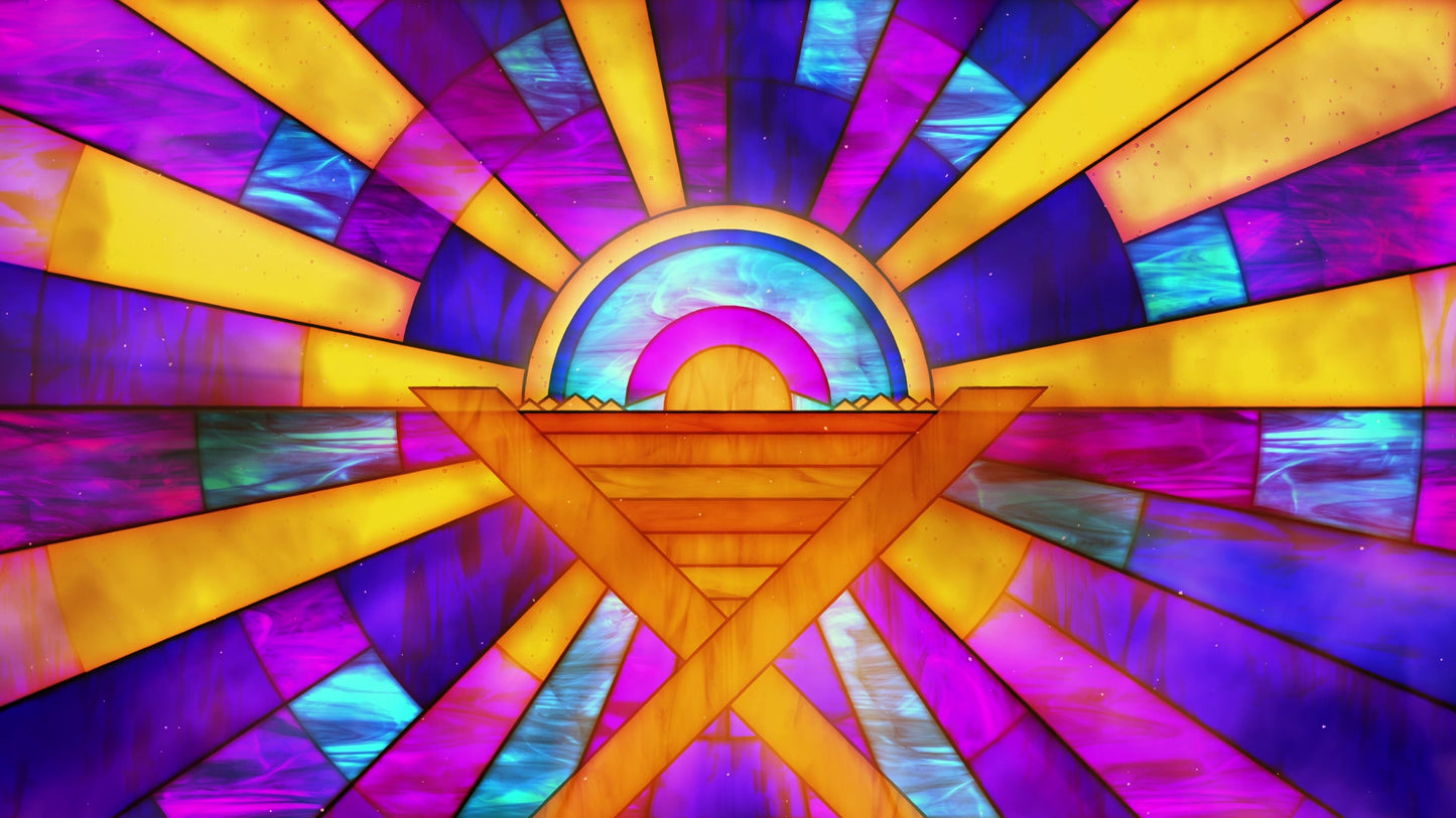 Stained Glass Christmas Manger Still