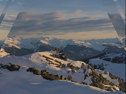 Epic Winter Aerial Mountain Ridge