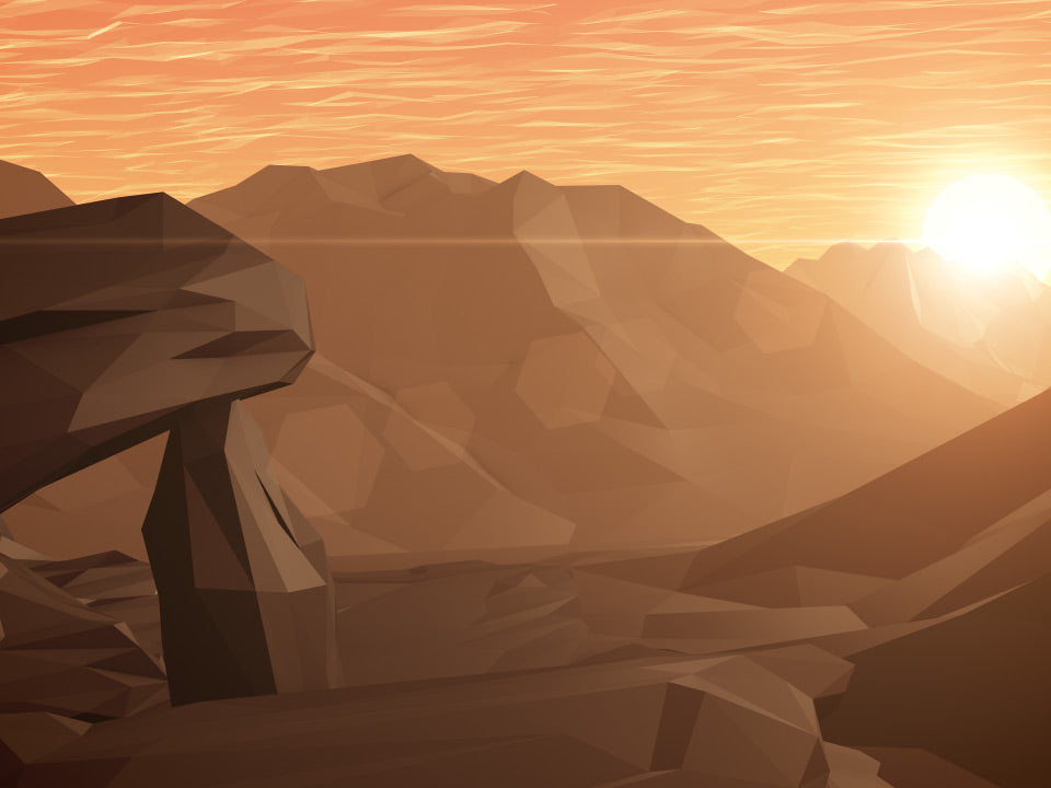 Digital Mountains Morning Rocks