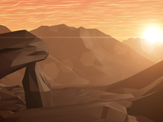 Digital Mountains Morning Rocks