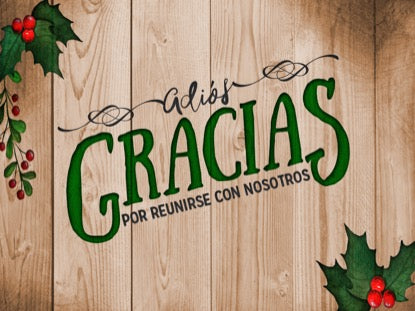 Wooden Christmas Closing Motion Spanish