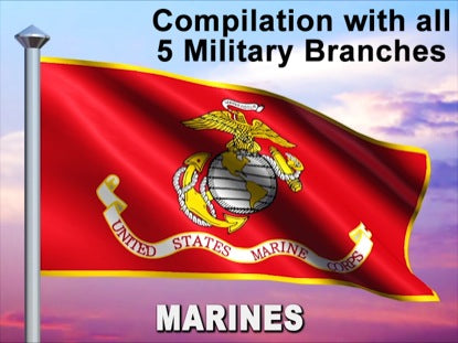 Military Flags And Colorful Sky