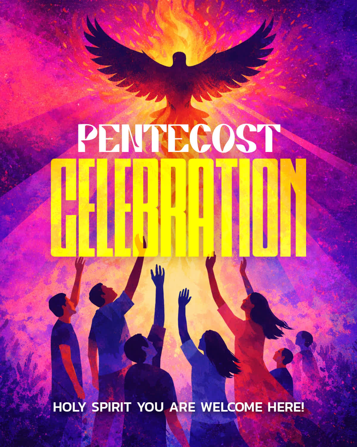 Pentecost Celebration Holy Spirit You Are Welcome Here Social Title Square