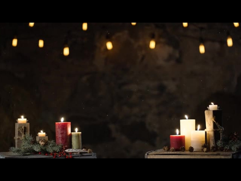 Rustic Christmas Candles Wide