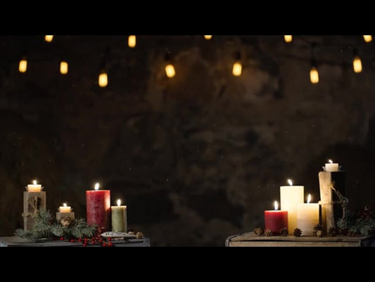 Rustic Christmas Candles Wide