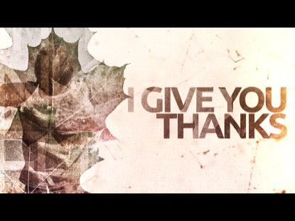 I Give You Thanks