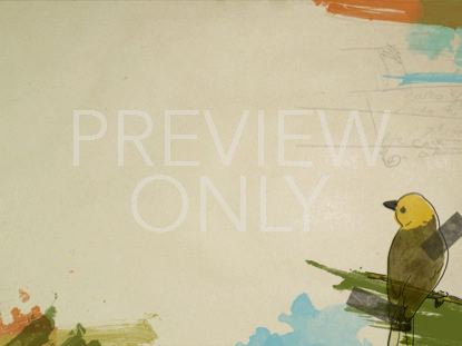 Watercolor Collage Yellow Bird