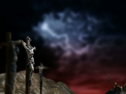 Crucifixion Drawn Clouds