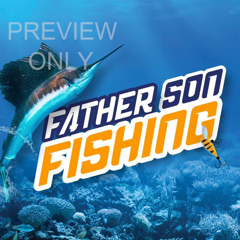 Father Son Fishing Day Social Graphic Title