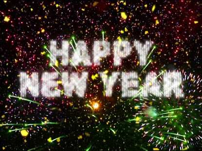 New Year Real Fireworks And Confetti Loop