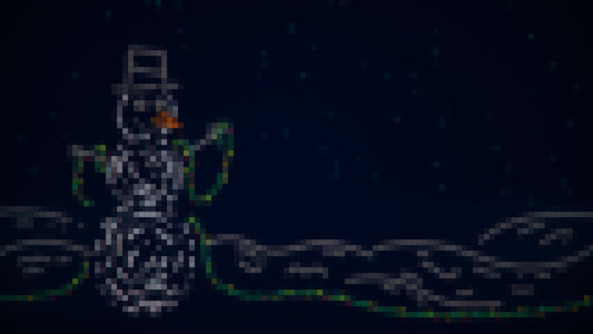 Christmas Lights: Snowman Pixel Still