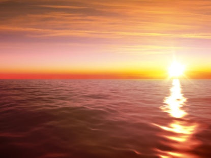 Ocean Waves Horizon Sunset Still