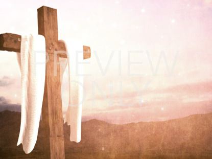 Easter Cross White Fabric Bright