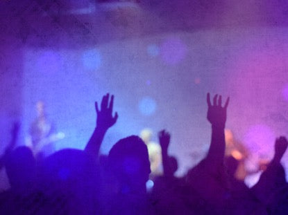 Worship Group Hands Purple Filtered
