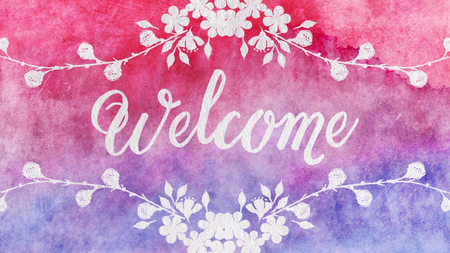 Watercolor Card Welcome