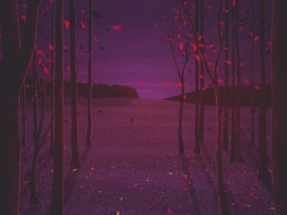 Autumn Forest Purple Far Blank
