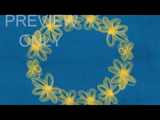 Yellow Blue Floral Ring Still