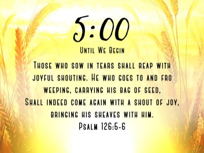 Harvest Sowing 1 Scripture Countdown